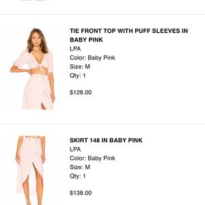 Two piece pink plaid set from Revolve